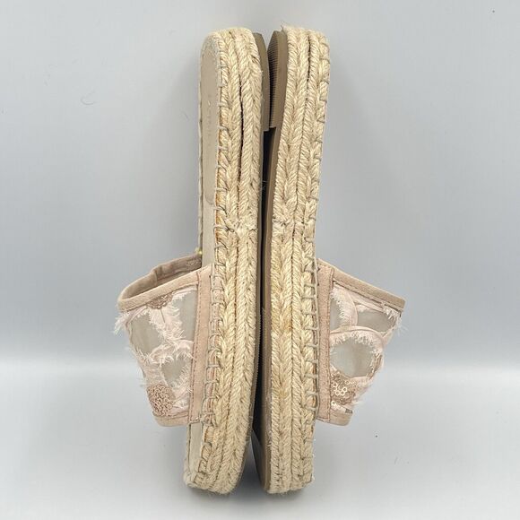 Botkier JENNY Pink Espadrille Slide Sandals WOMENS SIZE 6 Shoes Embroidered Glam - Picture 4 of 9